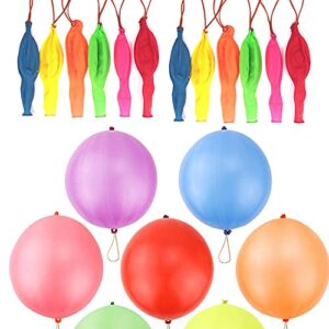 20 pcs punch balloons,party favors punching balls balloons with rubber bands attached for kids party favors,gifts,daily games,weddings,classroom decoration(color random)