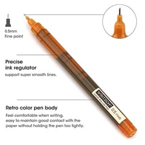 WRITECH Rolling Ball Pens Quick Dry Ink 0.5 mm Extra Fine Point Pens 10 Pcs Liquid Ink Pen Rollerball Pens Multicolor Ink (Multicolor)