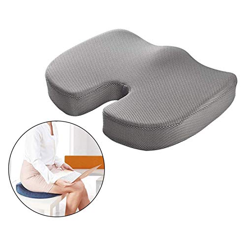 HHWKSJ Seat Cushion Memory Foam Coccyx Cushion Designed for Back, Hip, and Tailbone Pain - for Office Chair,Car Seat, Wheelchair