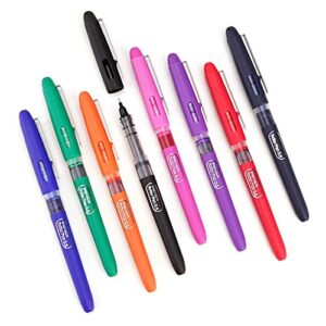 writech liquid ink rollerball pens quick dry ink 0.5 mm extra fine point pens 8 pcs rollering pens assorted colors ink for writing, taking notes & sketching (multicolor)