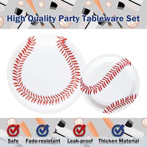 Baseball Party Favors Party Decorations, 96pcs Baseball Party Plates and Napkins Forks Baseball Themed Party Birthday Decorations Supplies For Boys Baby Shower Serves 24