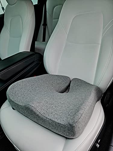 Khan Soul Goodz Memory Foam Pressure Relief Seat Cushion for Long Hours Sitting. Perfect for Car, Office/Home Chair, Wheelchair. Provides