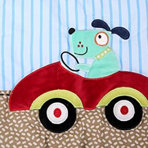 Brandream Boys Fire Truck Pillow & 3Pcs Cars Baby Crib Bedding Set with Patchwork Rocket Submarine