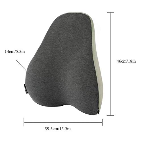 HHWKSJ Orthopedic Seat Cushion and Lumbar Support Pillow for Office Chair Memory Foam Car Seat Cushion with Washable Cover Ergonomic Desk Chair Cushion for Lower Back Pain, Sciatica Relief