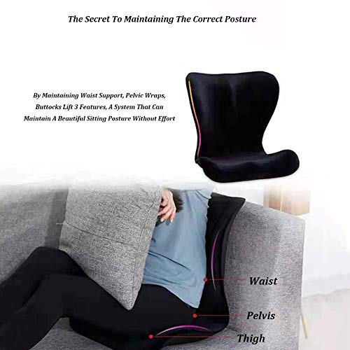 RongJian Seat Cushion Lumbar Support Pillow for Office Chair Designed for Spine and Lower Back Pain Coccyx, Sciatica, Ergonomic, Breathable, for Desk Chairs