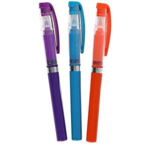 SCBS R2 BLAST Precise Writing Colorful Roller Ball Pens Set: 6 Colorful Roller Comfort Grip Ball Pens assorted between a Pack of Purple, Blue,Orange and a Pack of Blue, Pink, and Lime 0.7mm