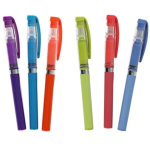 SCBS R2 BLAST Precise Writing Colorful Roller Ball Pens Set: 6 Colorful Roller Comfort Grip Ball Pens assorted between a Pack of Purple, Blue,Orange and a Pack of Blue, Pink, and Lime 0.7mm