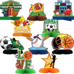 10 pcs sports themed birthday party supplies soccer baseball basketball party decorations sports party decorations football table decorations sports centerpieces for kids birthday party supplies