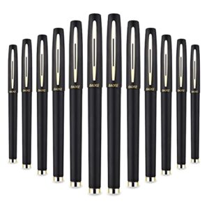 yivonka rollerball pens gel ink pens office pens learning pens, 0.5mm,black,12pack(black-0.5mm-12pack)