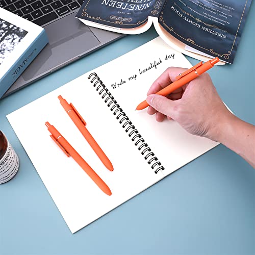 Cobee® Retractable Gel Ink Pens, 0.5mm Ballpoint Pen Cute Rollerball Pen Smooth Writing Ball Point Pen Black Ink Gel Pen for School Office 5PCS(Orange)