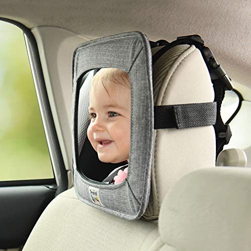 Travel Bug Soft Sided Rear & Forward Facing Safety Mirror for Baby & Toddler - Shatter Resistant - Jumbo Baby Car Mirror