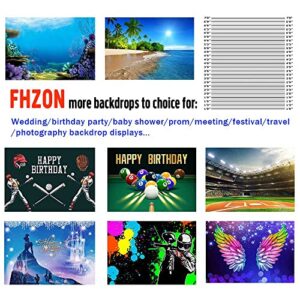 FHZON Boxing Birthday Backdrop Ring Blue Lights Photo Booth Wrestling Boxers Red Flame Gloves Banner Props Gym Decor Supplies Theme Party Live Background 7x5ft BJZZFH125