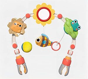 choiqua stroller arch & car seat toys, crib bassinet toys, newborn inspired motor development toys, adjustable animal activity arch toys gifts