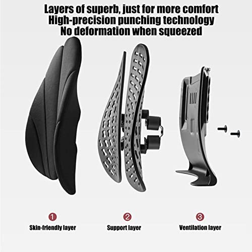 XUANX Ergonomic Office Cushion, Lumbar Support Chair Back, Office Chair Lumbar Support Sedentary Lumbar Cushion, Seat Cushion,Black