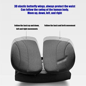 XUANX Ergonomic Office Cushion, Lumbar Support Chair Back, Office Chair Lumbar Support Sedentary Lumbar Cushion, Seat Cushion,Black
