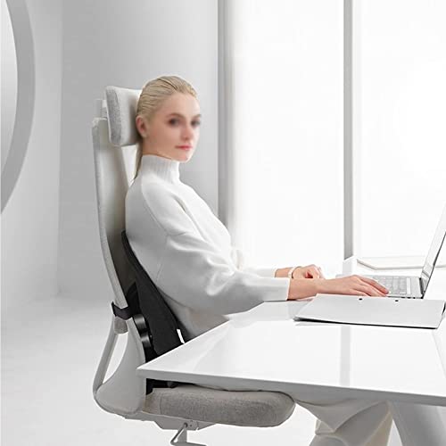 XUANX Ergonomic Office Cushion, Lumbar Support Chair Back, Office Chair Lumbar Support Sedentary Lumbar Cushion, Seat Cushion,Black