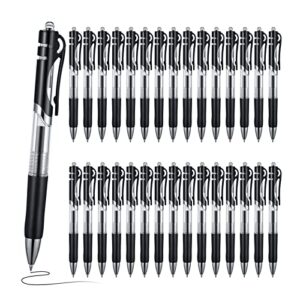 eeoyu black gel pens, 28 pack rollerball gel ink pens for journal notebook writing office school supplies