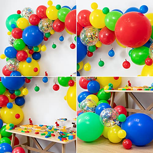 LFVIK Circus Balloon Arch&Red Yellow Blue Green 4 Sizes 18''12''10''5'' Balloon Garland Kit –Colorful Rainbow Party Supplies for boy and girl Carnival Birthday Decorations