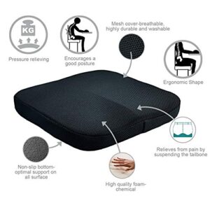 BAUBUY Cojín de Asiento Comfort Wheelchair Seat Cushion Ergonomic Multifunctional Portable Washable Pad Anti Slip for Adults for Pressure Relief