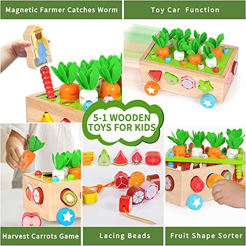 JUZBOT Montessori Toys Wooden Educational Learning Toys for 1 2 3 4 Year Old, Toddler Boy Girl Toy Gift Wood Preschool Fine Motor Skills Learning Games