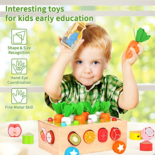 JUZBOT Montessori Toys Wooden Educational Learning Toys for 1 2 3 4 Year Old, Toddler Boy Girl Toy Gift Wood Preschool Fine Motor Skills Learning Games