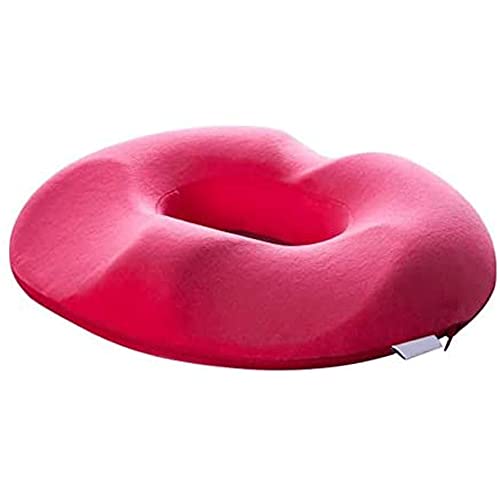 OJOINK Seat Cushion, Office Chair Memory Foam Car Seat Cushion, Ergonomic Desk Chair Cushion for Tailbone, Sciatica Relief (Color : Pink)