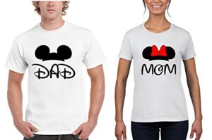 good shoppers activewear - matching shirts for couples, women and men's t-shirts with cartoon mouse graphic design, pair of cotton shirt (white-white,men-s/women-s)