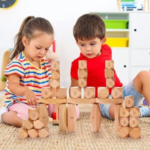 OATHX Montessori Toys Stacking Rocks Wooden Blocks Building Preschool Balancing Stones for Toddlers 1-3 Girls Boys Sensory Natural Wood 20pcs Large Size