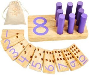 counting peg board | montessori math and numbers for kids | wooden math manipulatives materials