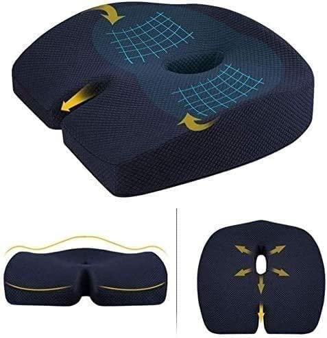 QINERSAW Seat Cushion Pillow for Office Chair, Memory Foam Firm Coccyx Pad, U Shaped Ergonomic Memory Foam Cushion for Office Chairs, Car Seats or Dining Chairs