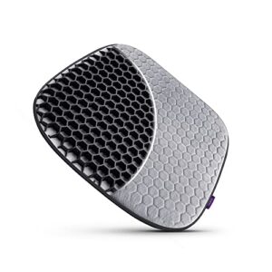 scomee gel seat cushion, office chair cushion for butt long sitting with cover, breathable honeycomb design absorbs pressure points seat cushion for car, wheelchair, chair pad (grey)