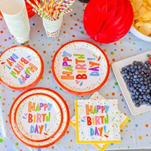 275 PC Colorful Birthday Party Decorations for Boy, Girl, Women, Men Ð Rainbow Party Supplies With Happy Birthday Banner, Balloons Garland Arch Kit Foil Curtains Tablecloth Swirl Honeycomb Cake Topper Plates Cups Napkins Straws for 25 Guest & More