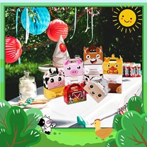 Tallew 24 Pack Farm Animals Gift Boxes Barnyard Treat Boxes Farm Theme Favor Boxes Barnyard Happy Birthday Candy Goodie Boxes for Baby Shower Boys Girls Birthday Party Farmhouse Theme Party Supplies