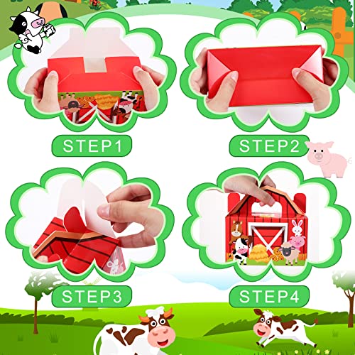 Tallew 24 Pack Farm Animals Gift Boxes Barnyard Treat Boxes Farm Theme Favor Boxes Barnyard Happy Birthday Candy Goodie Boxes for Baby Shower Boys Girls Birthday Party Farmhouse Theme Party Supplies