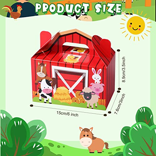 Tallew 24 Pack Farm Animals Gift Boxes Barnyard Treat Boxes Farm Theme Favor Boxes Barnyard Happy Birthday Candy Goodie Boxes for Baby Shower Boys Girls Birthday Party Farmhouse Theme Party Supplies