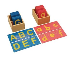 elite montessori lower and capital case sandpaper letters with boxes