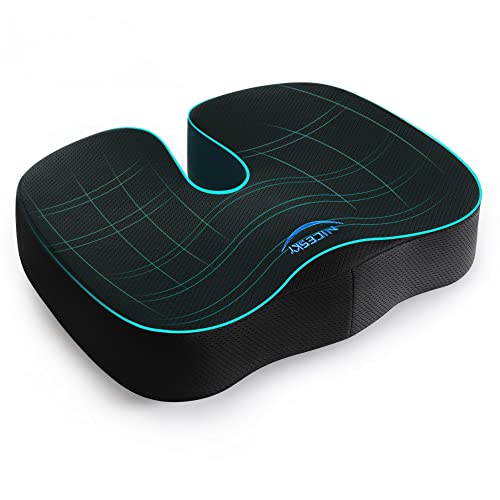 NICESKY Seat Cushion Posture Cushion Tailbone Sciatica Back Butt Pain Relief Comfort Chair Pads Car Office Desk Computer Accessories Memory Foam Pillow