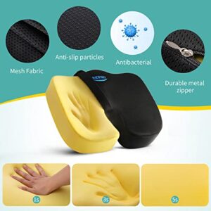 NICESKY Seat Cushion Posture Cushion Tailbone Sciatica Back Butt Pain Relief Comfort Chair Pads Car Office Desk Computer Accessories Memory Foam Pillow