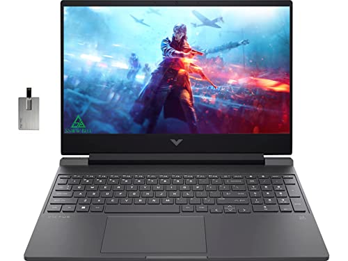 HP 2022 Victus 15.6" 144Hz Gaming Laptop, Intel 12th Core i7-12650H, 16GB DDR4 RAM, 1TB PCIe SSD, NVIDIA GeForce RTX 3050Ti Graphics, Backlit Keyboard, Windows 11, Mica Silver, 32GB USB Card