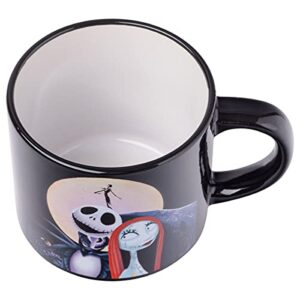 Silver Buffalo Nightmare Before Christmas Jack Sally Scene 4-Pack Ceramic Mug Stack, 10-Ounces