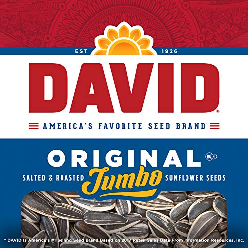 DAVID Roasted and Salted Original Jumbo Sunflower Seeds, 5.25 oz