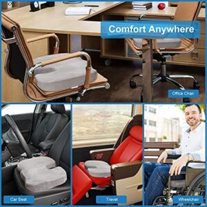 Bomdaia Coccyx Seat Cushion for Office Chair, Memory Foam Seat Cushion for Long Sitting, Non-Slip Desk Chair Car Seat Cushion for Back Pain, Sciatica Relief (Gray)