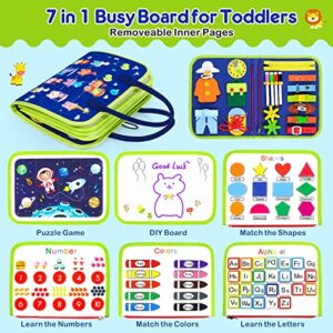 Toddlers Busy Board Montessori Toys for 3 4 Year Old Boy Girl Gifts Sensory Toys Activity Board Busy Book for Learning Fine Motor Skills Autism Quiet Book Educational Toys for Toddlers Travel Toys