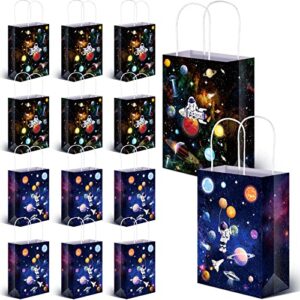 nezyo 24 pack outer space present bags space party favors planet candy goodie bag galaxy gift bags for kids boys girls space theme party supplies (outer space style)