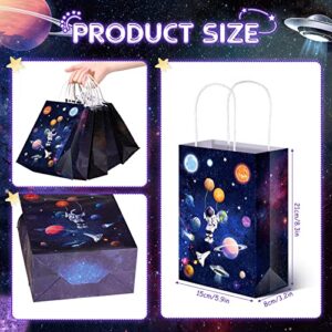 Nezyo 24 Pack Outer Space Present Bags Space Party Favors Planet Candy Goodie Bag Galaxy Gift Bags For Kids Boys Girls Space Theme Party Supplies (Outer Space Style)