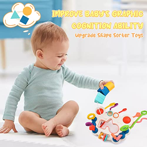 Yrissmiss Montessori Toys for 1+ Year Old Girls Boys,Sensory Toys for Toddlers 1-3 Autistic Children,Pull String Baby Toys 6 to 12 Months,Toddler Toys Age 1-2｜Infant Toys Gifts for 1+ Year Old Girls