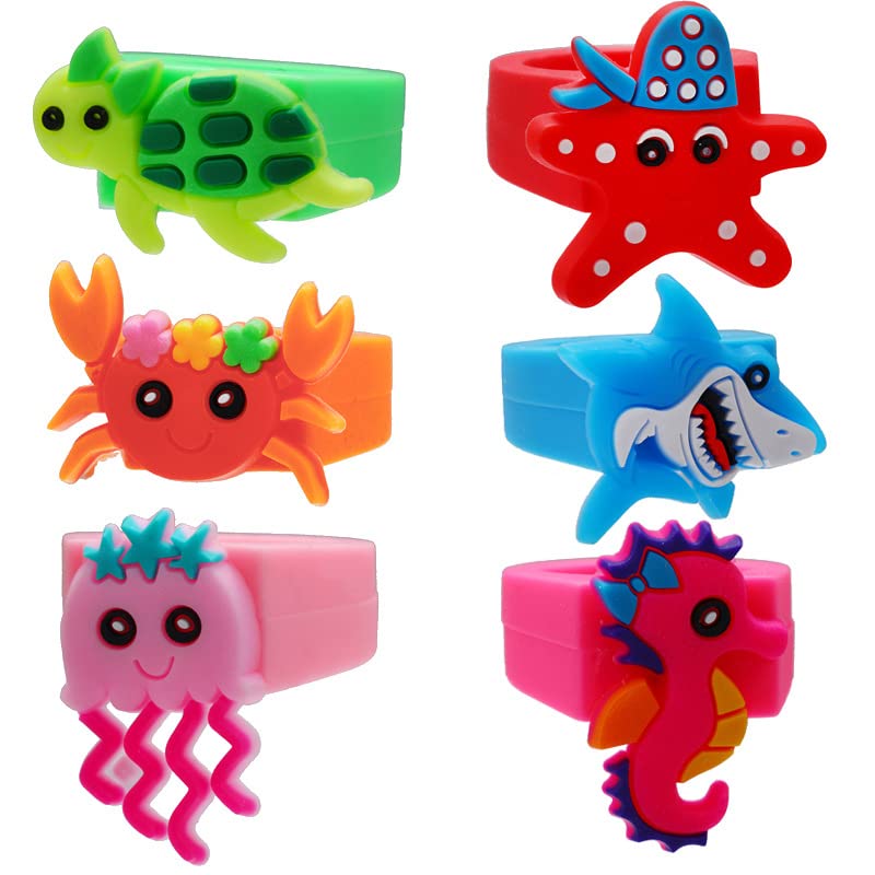 Mctuoba 100 Pcs Under the Sea Party Favors for Kids, Ocean Sea Animals Themed Birthday Party Supplies for Boys Girls, Classroom Prizes, Pinata Filler Goody Bag Stuffers