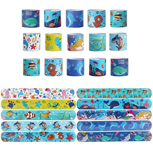 Mctuoba 100 Pcs Under the Sea Party Favors for Kids, Ocean Sea Animals Themed Birthday Party Supplies for Boys Girls, Classroom Prizes, Pinata Filler Goody Bag Stuffers