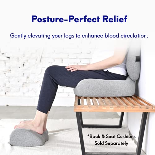 Cushion Lab Ergonomic Foot Rest for Under Desk – Patented Massage Ridge Design Memory Foam Foot Stool Pillow for Work, Home, Gaming, Computer, Office Chair – Footrest for Back & Hip Pain Relief