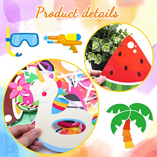 Summer Pool Hanging Banner Party Decorations Supplies Beach Luau Hawaii Holiday Cool Summer Garden Hanging Banner Cutouts for Boys and Girls Summer Theme Birthday Party Supplies Wall Backdrop Decor